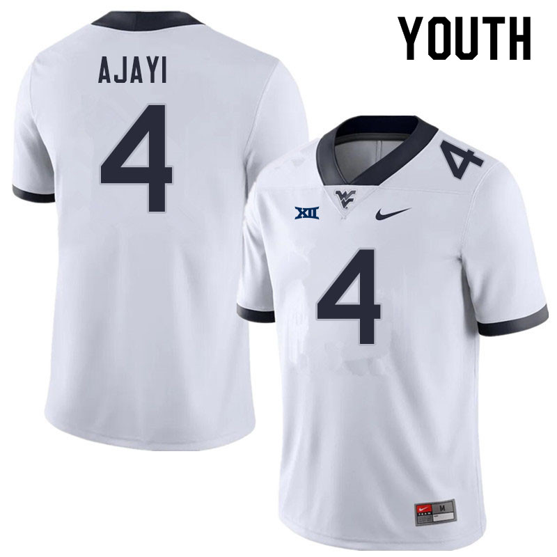Youth #4 Rashad Ajayi West Virginia Mountaineers College Football Jerseys Sale-White